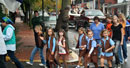 The Parade with scouts turning onto Ellicott Street