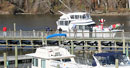 Santa docking at the town wharf