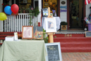 Art on display in front of Kelly's Art Box shop