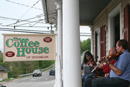 Musicians on the Coffee House porch