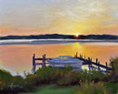 “A New Day in Occoquan” by Hwa Crawford of Great Falls, VA (oil on canvas)