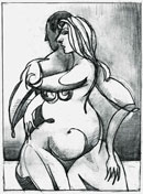 “Diana Leaning on Apollo” by Roger Frey – Etching