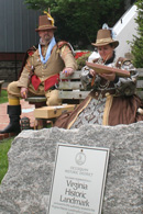 Historical reenactors in front of Occoquan Town Hall